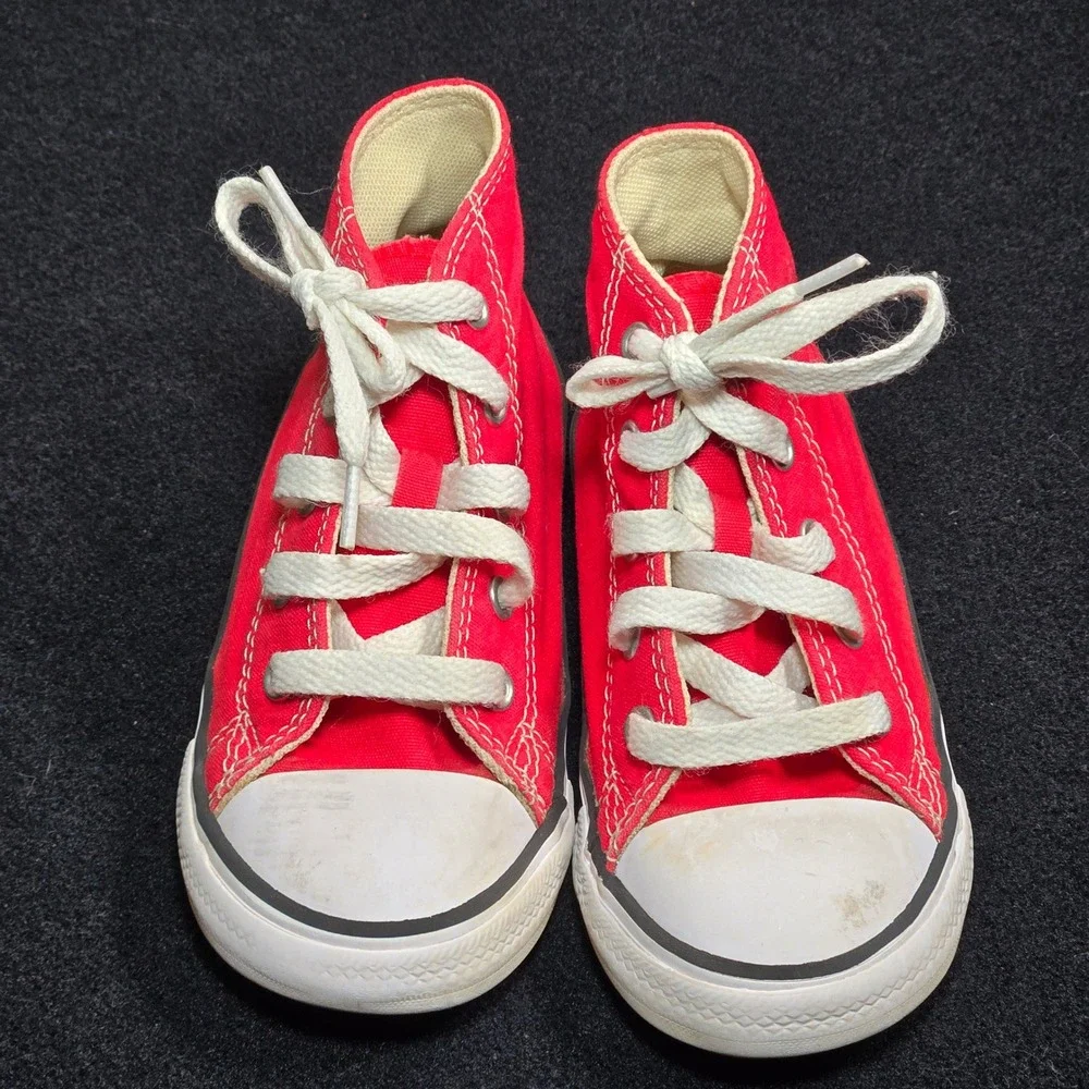 Converse Chuck Taylor All Star Red High Top Sneakers Kids Infant Size 9 7J232